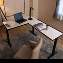 L字型デスク Rosen 110＋110 パールホワイト　メーカー直送▼返品・キャンセル不可【他商品との同時購入不可】