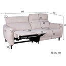 モーションソファー Makarov 3P BR W195 メーカー直送▼返品・キャンセル不可【他商品との同時購入不可】