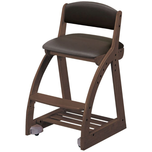 4ステップチェア 木製チェア ウォルナット×ブラウン PVC メーカー直送 ▼返品・キャンセル不可【他商品との同時購入不可】