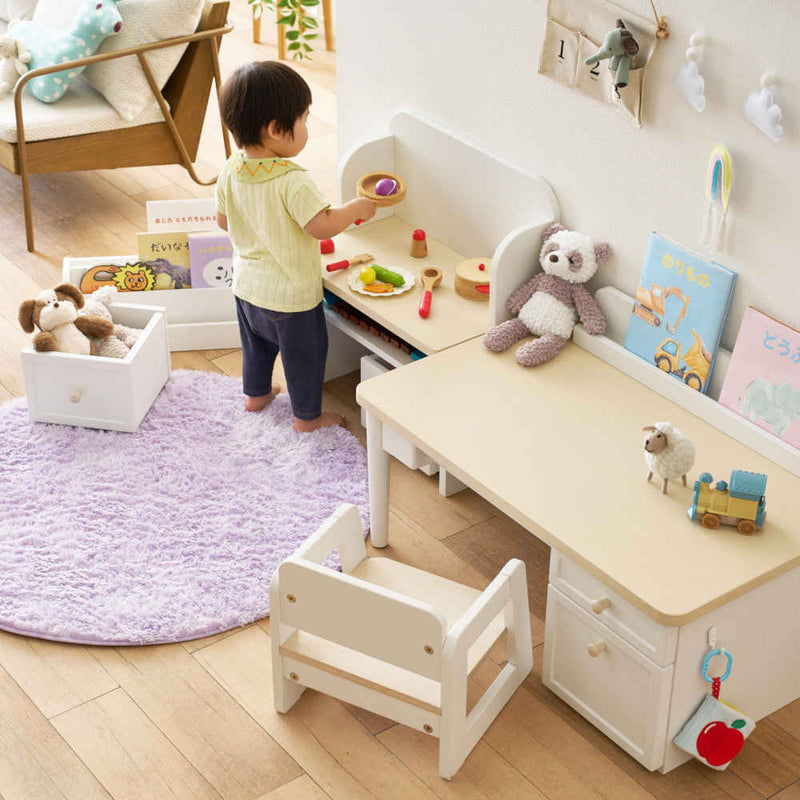 学習机 キッズ ムップ  デスク MDD-010WWWH メーカー直送 ▼返品・キャンセル不可【他商品との同時購入不可】
