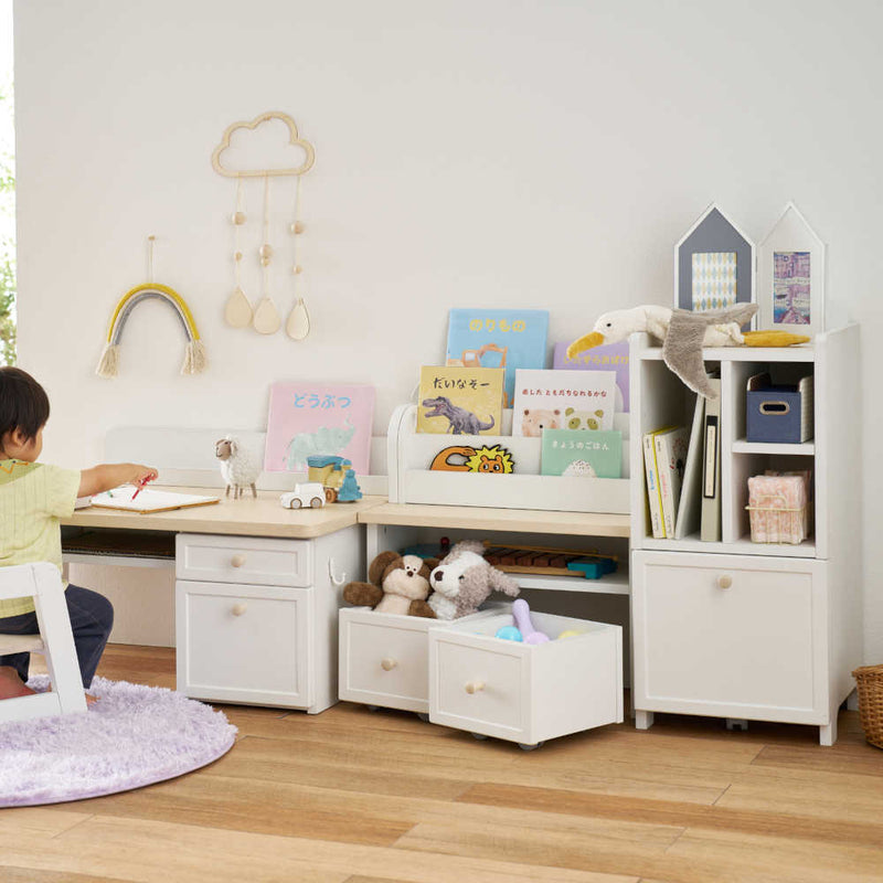 学習机 キッズ ムップ  シェルフ MDB-011WWWH メーカー直送 ▼返品・キャンセル不可【他商品との同時購入不可】