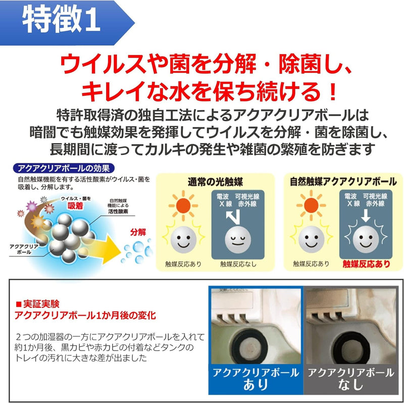 Kitagawa Kogyo Aqua Clear Ball Humidifier Cooling Fan Humidifying Air Purifier Disinfecting Anti-Slimy Standard Type ACB-15 2L 1 piece