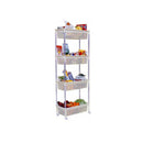 平和工業 バスケットワゴンスリム4段 1個