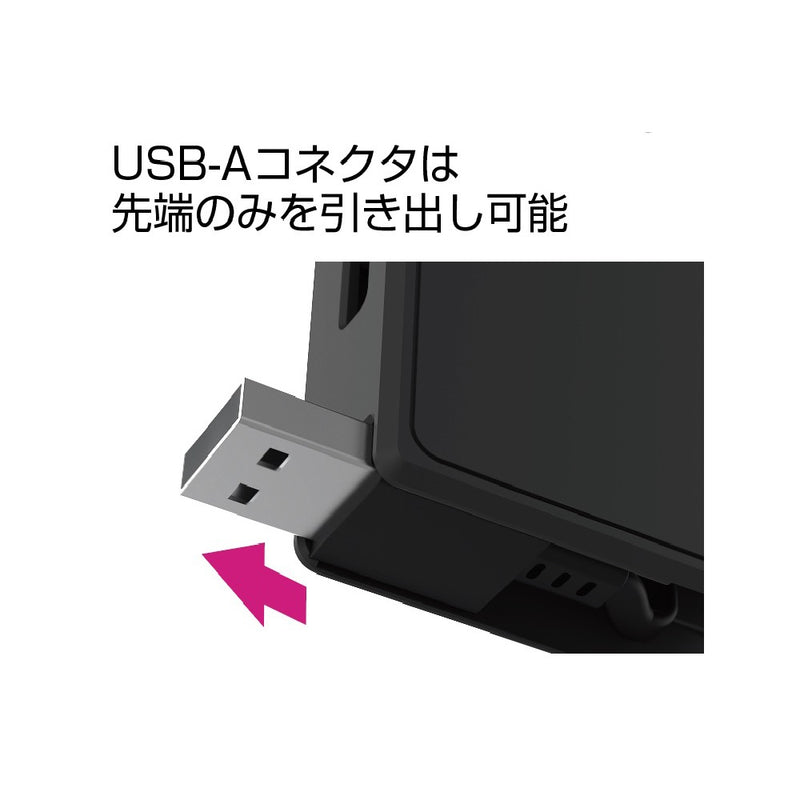 Kashimura USB charging &amp; sync cable single pull reel 80cm AC BK AJ633