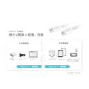 カシムラ USB充電&同期ケーブル2m C-C WH AJ644