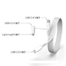 カシムラ LN変換コネクタ付 C-Cケーブル 1.2m WH AJ676