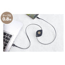 カシムラ USB充電＆同期ケーブル 強靭リール80cm LN BK KL125