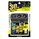 カシムラ 2連ダイレクトソケットPD30W／リバーシブルUSB自動判定 KX246