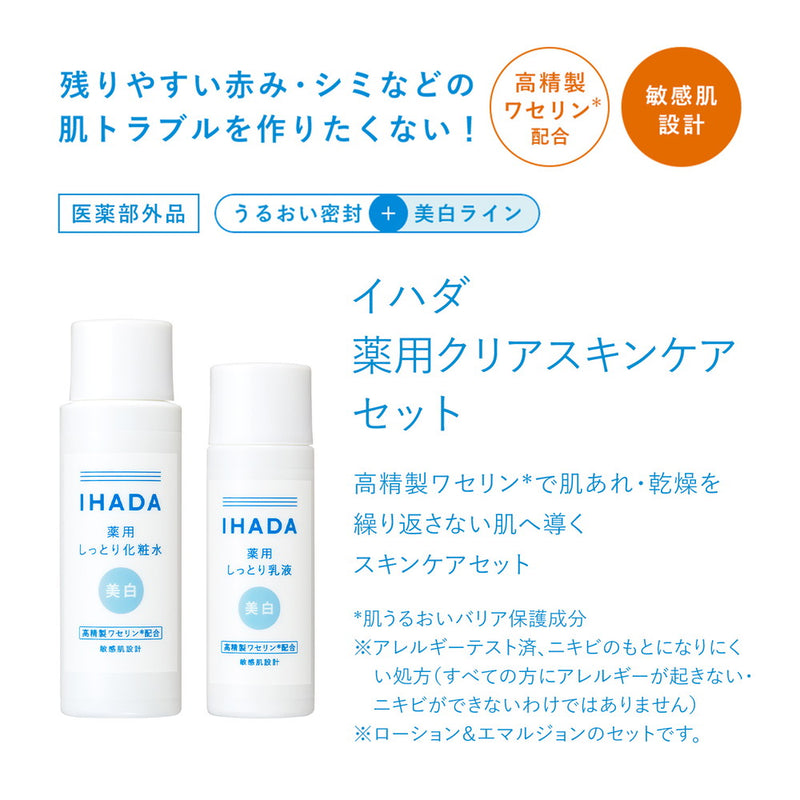 【医薬部外品】資生堂 イハダ 薬用クリアスキンケアセット ローション25ml、エマルジョン15ml