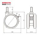 エレクター ベーシックシリーズ 双輪キャスター ストッパー付75mm ブラック BDRS75EBKG 2個入