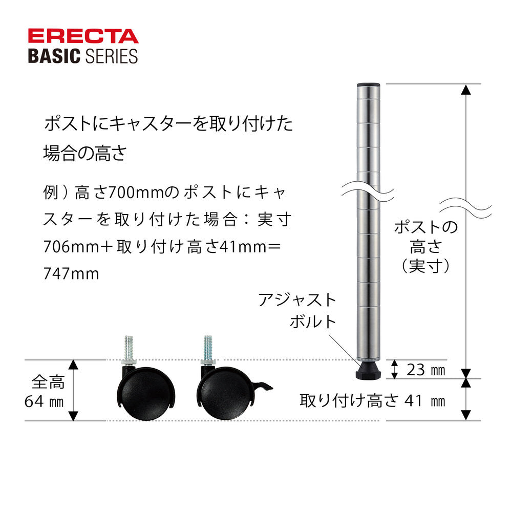 エレクター ベーシックシリーズ キャスター 50mm BDR50 2個入