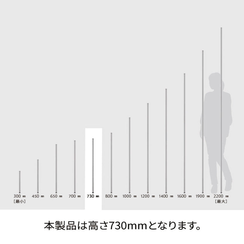 エレクター ベーシックシリーズ ポール 730mm ブラック B29PB2 2本入