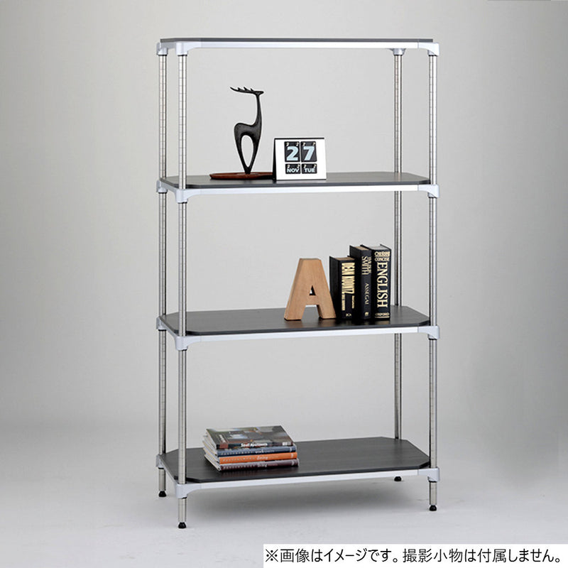 エレクター ベーシックシリーズウッドシェルフ W600xD450mm ブラックウッド シルバーフレーム 棚用 B1824MBS1