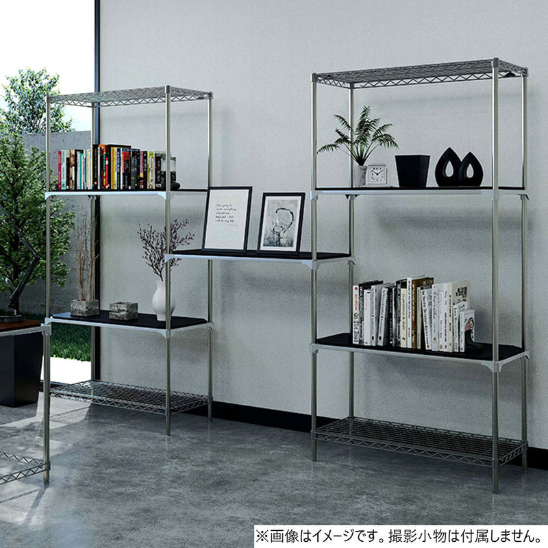 エレクター ベーシックシリーズウッドシェルフ W600xD450mm ブラックウッド シルバーフレーム 棚用 B1824MBS1