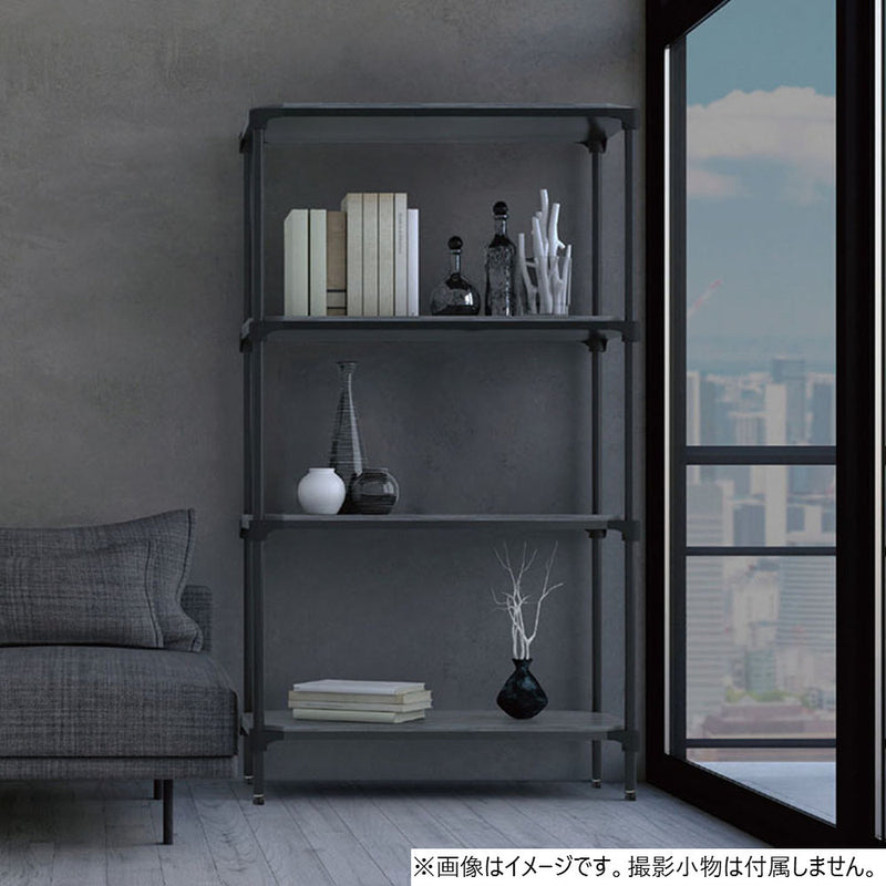 エレクター ベーシックシリーズウッドシェルフ W900xD600mm ブラックウッド ブラックフレーム 棚用 B2436MBB1