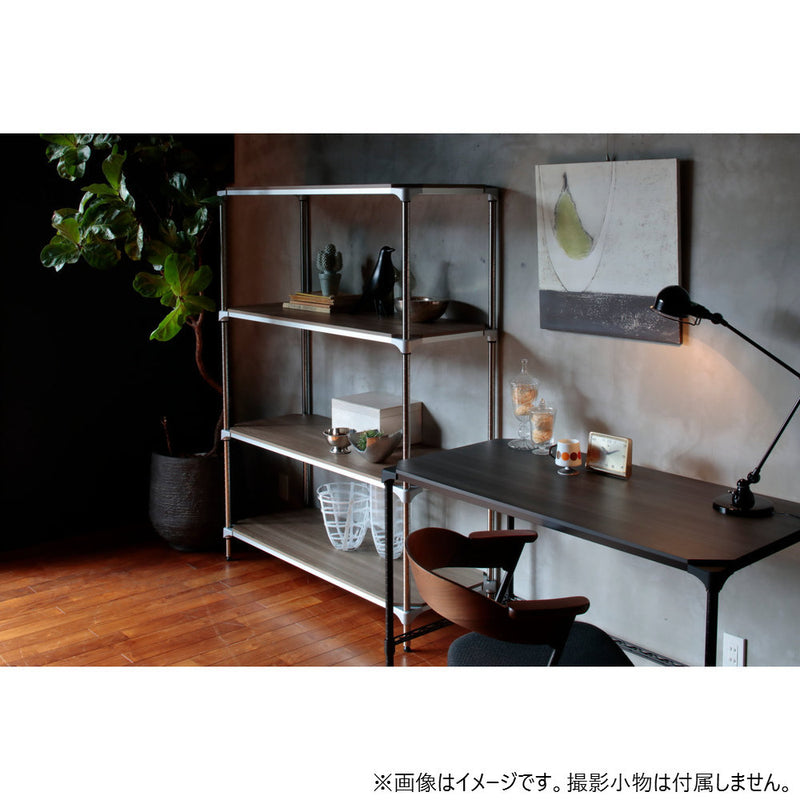 エレクター ベーシックシリーズウッドシェルフ W900xD600mm ブラックウッド ブラックフレーム 棚用 B2436MBB1