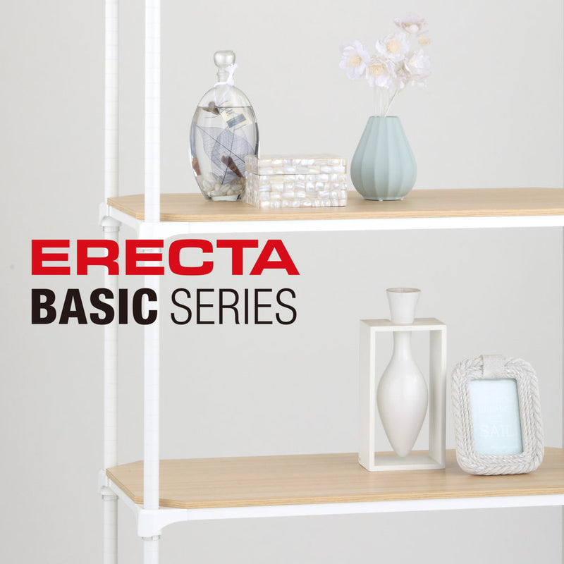 エレクター ベーシックシリーズウッドシェルフ W600xD450mm ナチュラルウッド ホワイトフレーム 棚用 B1824MNW1