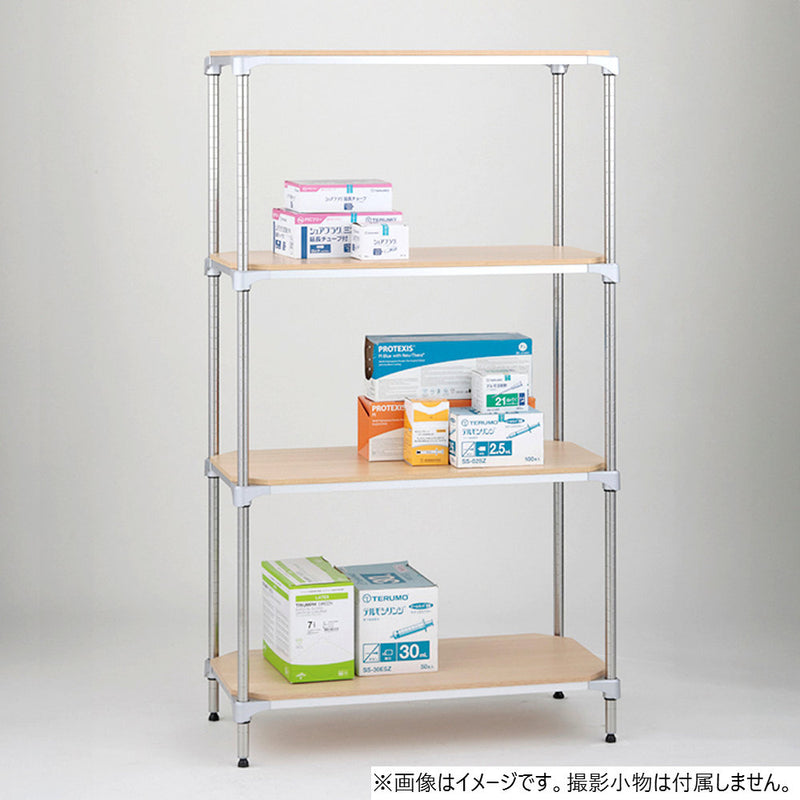 エレクター ベーシックシリーズウッドシェルフ W1200xD600mm ナチュラルウッド シルバーフレーム 棚用 B2448MNS1