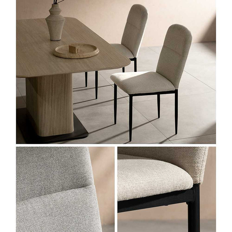 ダイニングチェア パノーラ4脚入 CH-N5787-4 Lグレー メーカー直送 ▼返品・キャンセル不可【他商品との同時購入不可】