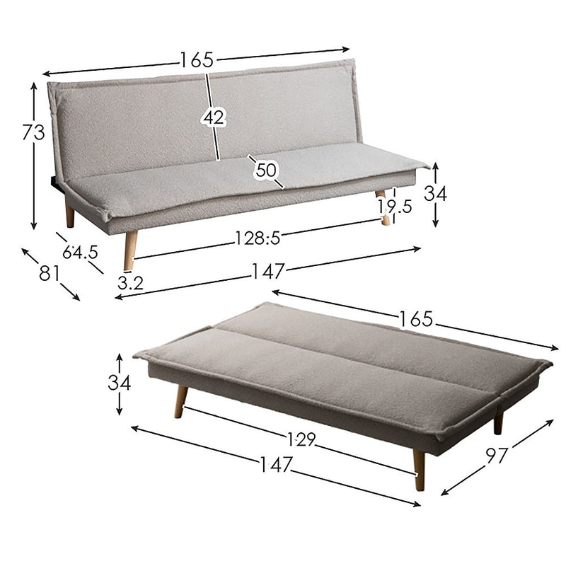 3Pソファベッド カペラ SFB-A1653P グレージュ メーカー直送 ▼返品・キャンセル不可【他商品との同時購入不可】