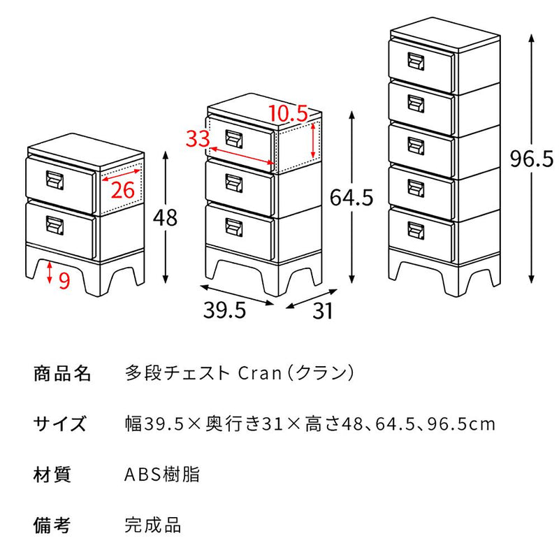 多段チェスト クラン CBN-H003 オレンジ メーカー直送 ▼返品・キャンセル不可【他商品との同時購入不可】