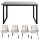 テーブル・チェア4脚セット DNT-1001/DCH-1000 メーカー直送 ▼返品・キャンセル不可【他商品との同時購入不可】