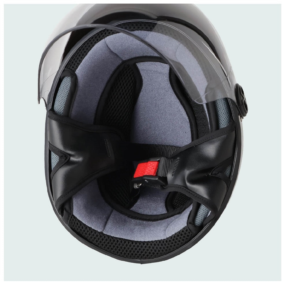石野商会 ハーフヘルメットシールド付き ISN777 キャンディレッド