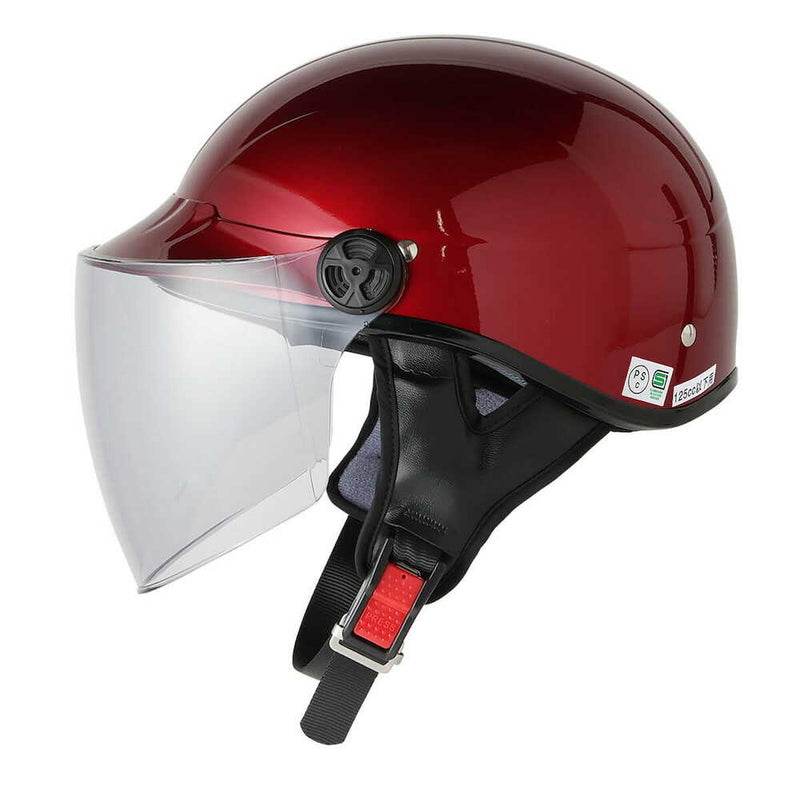 石野商会 ハーフヘルメットシールド付き ISN777 キャンディレッド ISN21103CRE