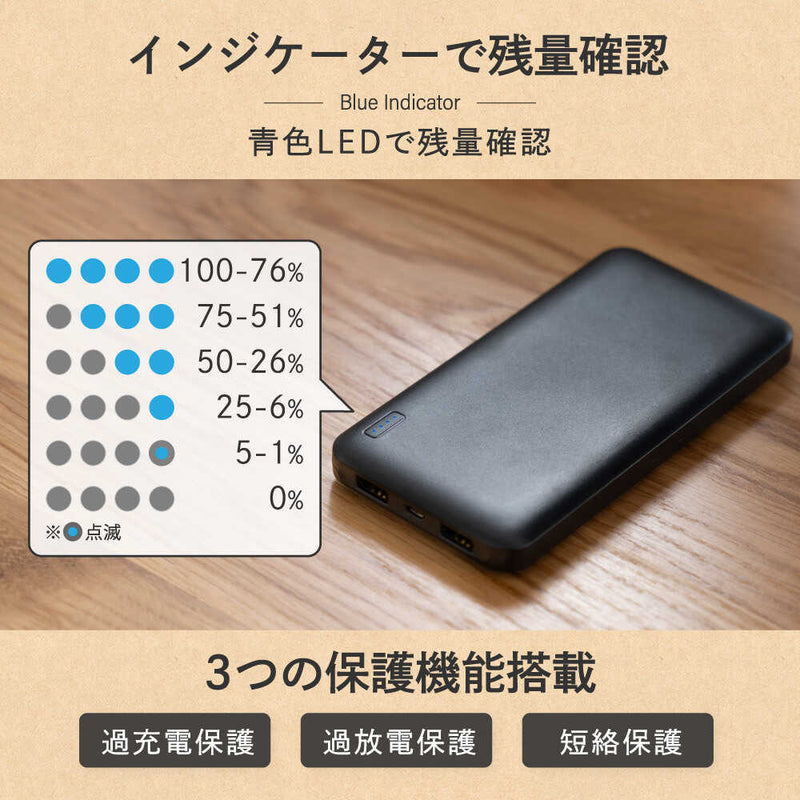 モバイルバッテリー10000mAh OWLLPB10005BKメーカー直送 ▼返品・キャンセル不可【他商品との同時購入不可】