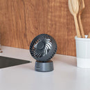 ミニデスクファン首振り機能付 ダークグレー PBAF005-DG メーカー直送▼返品・キャンセル不可【他商品との同時購入不可】