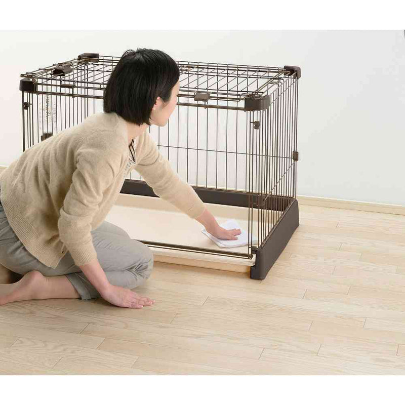 もっとお掃除簡単ペットサークル 90-60 ダークブラウン メーカー直送▼返品・キャンセル不可【他商品との同時購入不可】