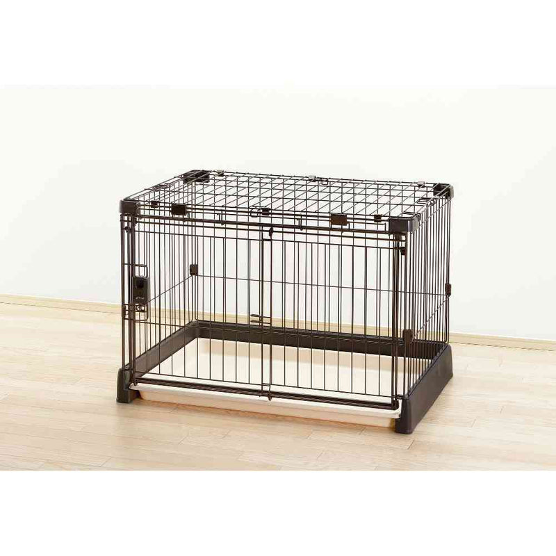 もっとお掃除簡単ペットサークル 90-60 屋根 ダークブラウン メーカー直送▼返品・キャンセル不可【他商品との同時購入不可】