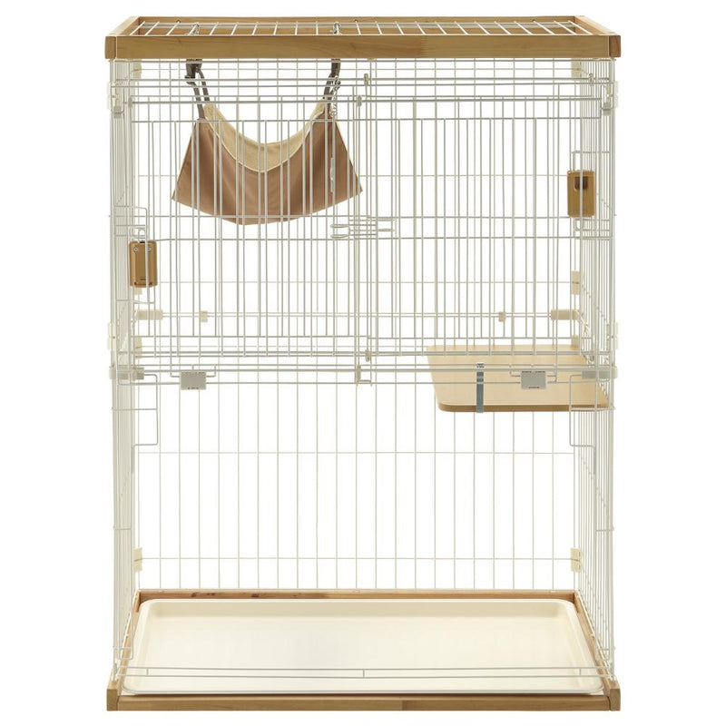 木製お掃除簡単キャットサークル S ライトブラウン メーカー直送 ▼返品・キャンセル不可【他商品との同時購入不可】