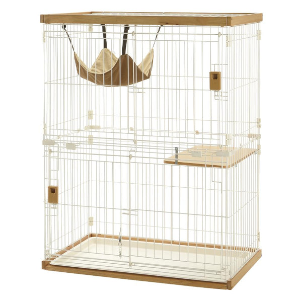 木製お掃除簡単キャットサークル S ライトブラウン メーカー直送 ▼返品・キャンセル不可【他商品との同時購入不可】