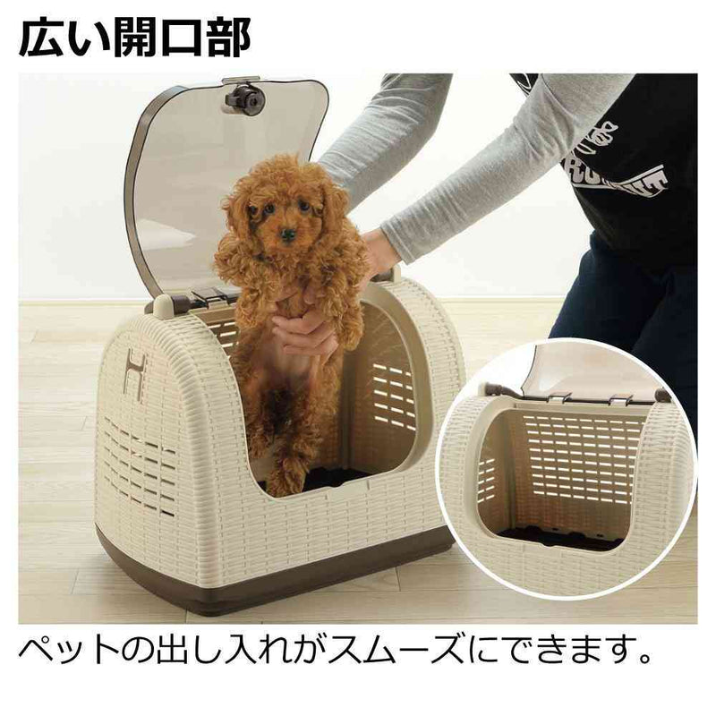 ラタンキャリー アイボリー メーカー直送▼返品・キャンセル不可【他商品との同時購入不可】