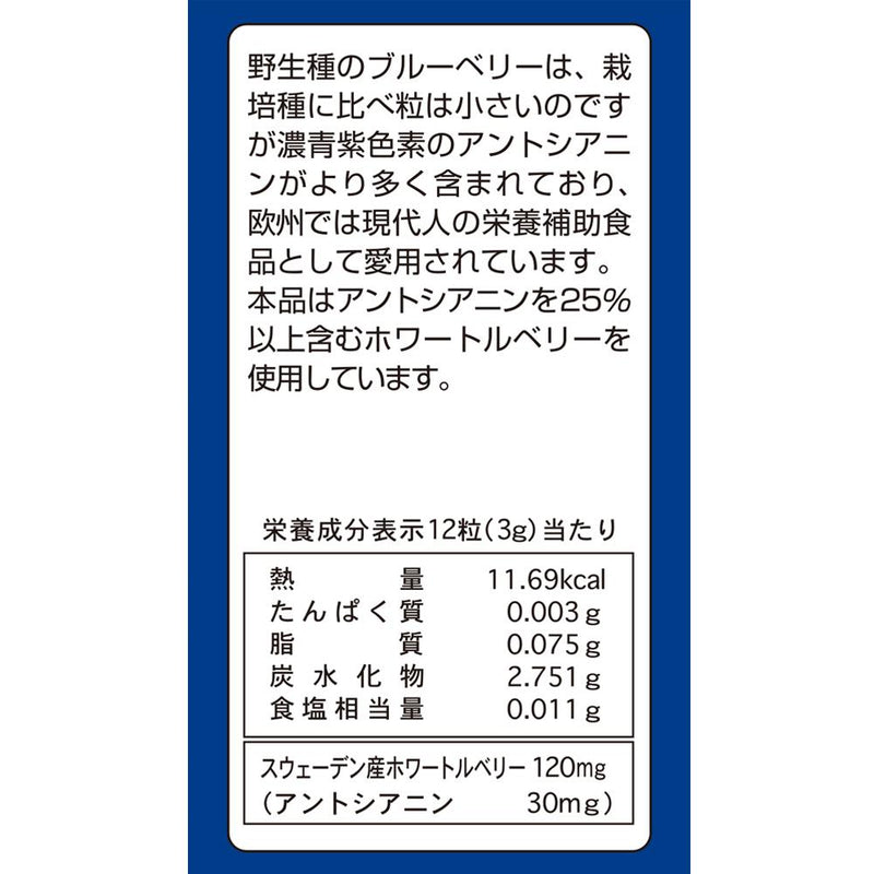 ◆ミナミヘルシーフーズ ブルーベリー粒 120 180粒