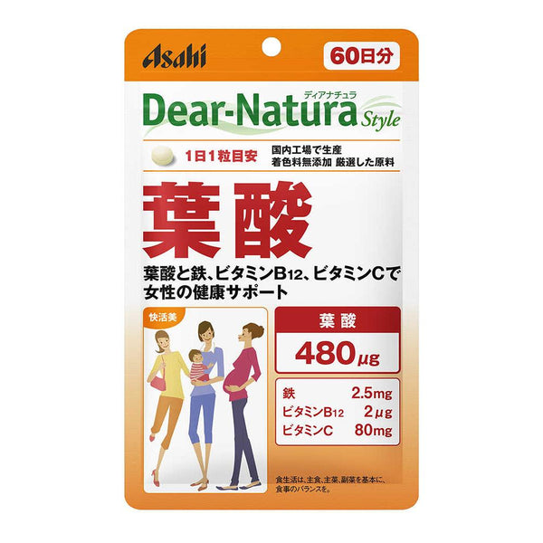 ◆Asahi Dear Natura Folic Acid 60 days supply 60 tablets