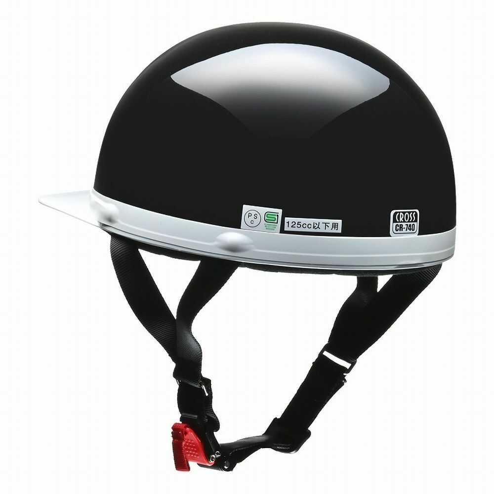 リード工業 CROSS ハーフヘルメット ブラック CR740 BK 1個 | サン