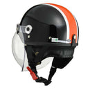 リ－ド工業 バブルシ－ルド付ハーフヘルメット ブラック／オレンジ フリ－ CR760BKOR