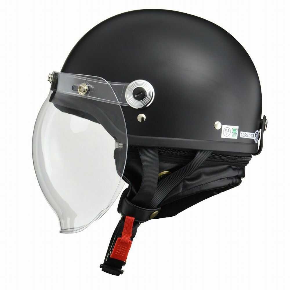 送料込 新品 ハーフヘルメット CROSS マットブラックｘホワイト リード工業 CROSS バブルシールド付ハーフヘルメット ハーフマット