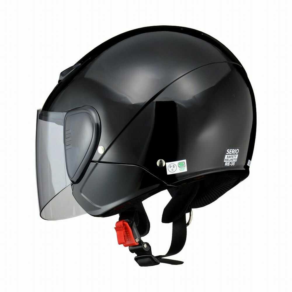 SERIO RE-35 ブラック ジェットヘルメット リード工業 SERIO セミジェットヘルメット ブラック RE35 BK 1個