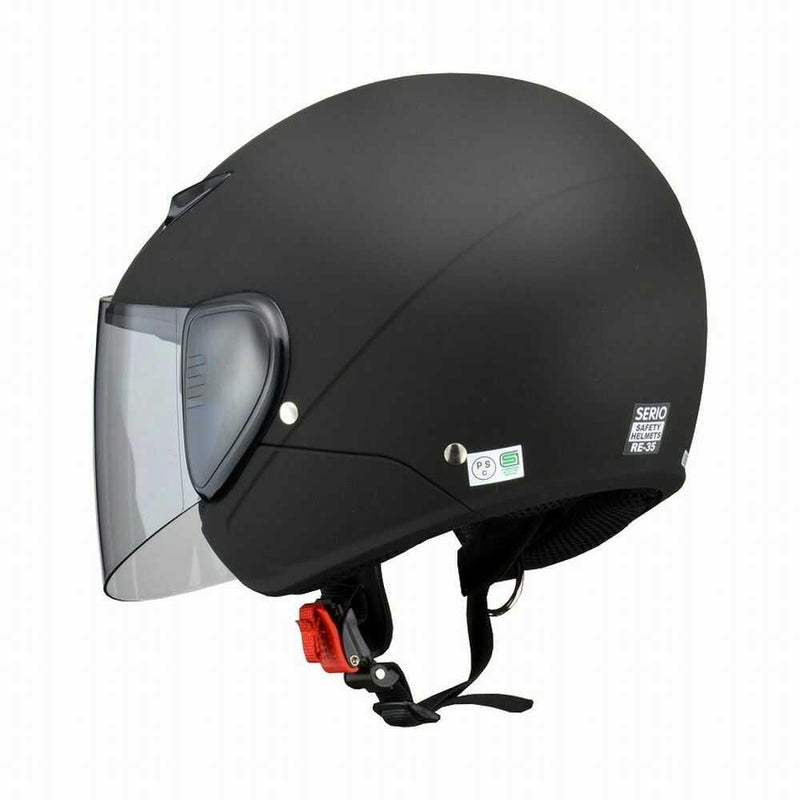 Reed Industries SERIO Semi Jet Helmet Half Matte Black RE35 MATBK 1 Piece