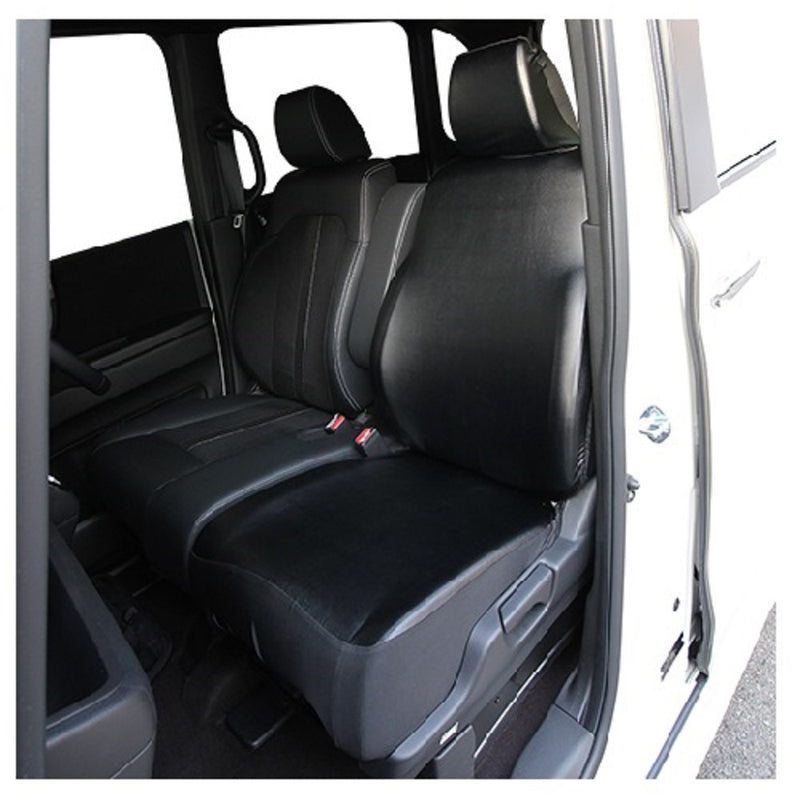 Nishiki Sangyo Seat Cover Stretch Leather Black NN2260 1 piece for front seat