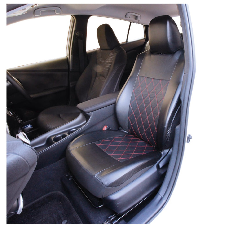 Nishiki Sangyo Seat Cover Stretch Quilt Red NN2265 1 piece for front seat