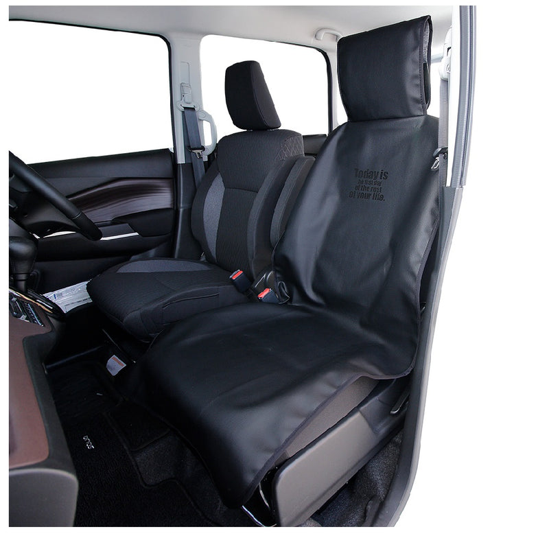 Nishiki Sangyo Seat Cover Antibacterial Leather Black KO5421 1 piece for front seat