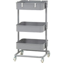 高さが調整できるワゴン マルシェ グレー 45067 メーカー直送 ▼返品・キャンセル不可【他商品との同時購入不可】