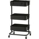 高さが調整できるワゴン マルシェ ブラック 45068 メーカー直送 ▼返品・キャンセル不可【他商品との同時購入不可】