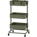 高さが調整できるワゴン マルシェ モスグリーン 45069 メーカー直送 ▼返品・キャンセル不可【他商品との同時購入不可】