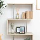 Ｓ字型ディスプレイラック３段　オーク　51486　メーカー直送 ▼返品・キャンセル不可【他商品との同時購入不可】