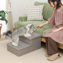 収納付きペットステップ ライトグレー 53722 メーカー直送 ▼返品・キャンセル不可【他商品との同時購入不可】